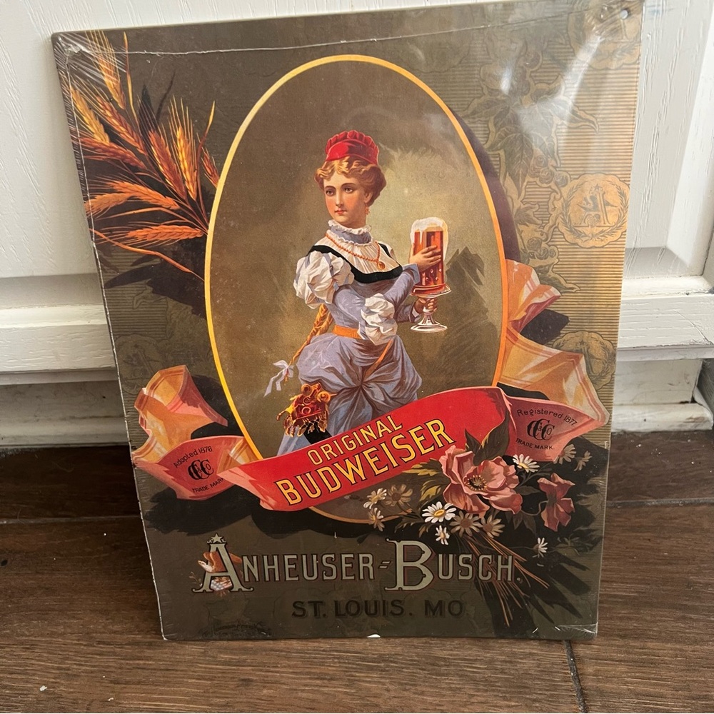 Budweiser Reproduction Cardboard Advertisement Nostalgia Ink 9.5" x 13" Sealed